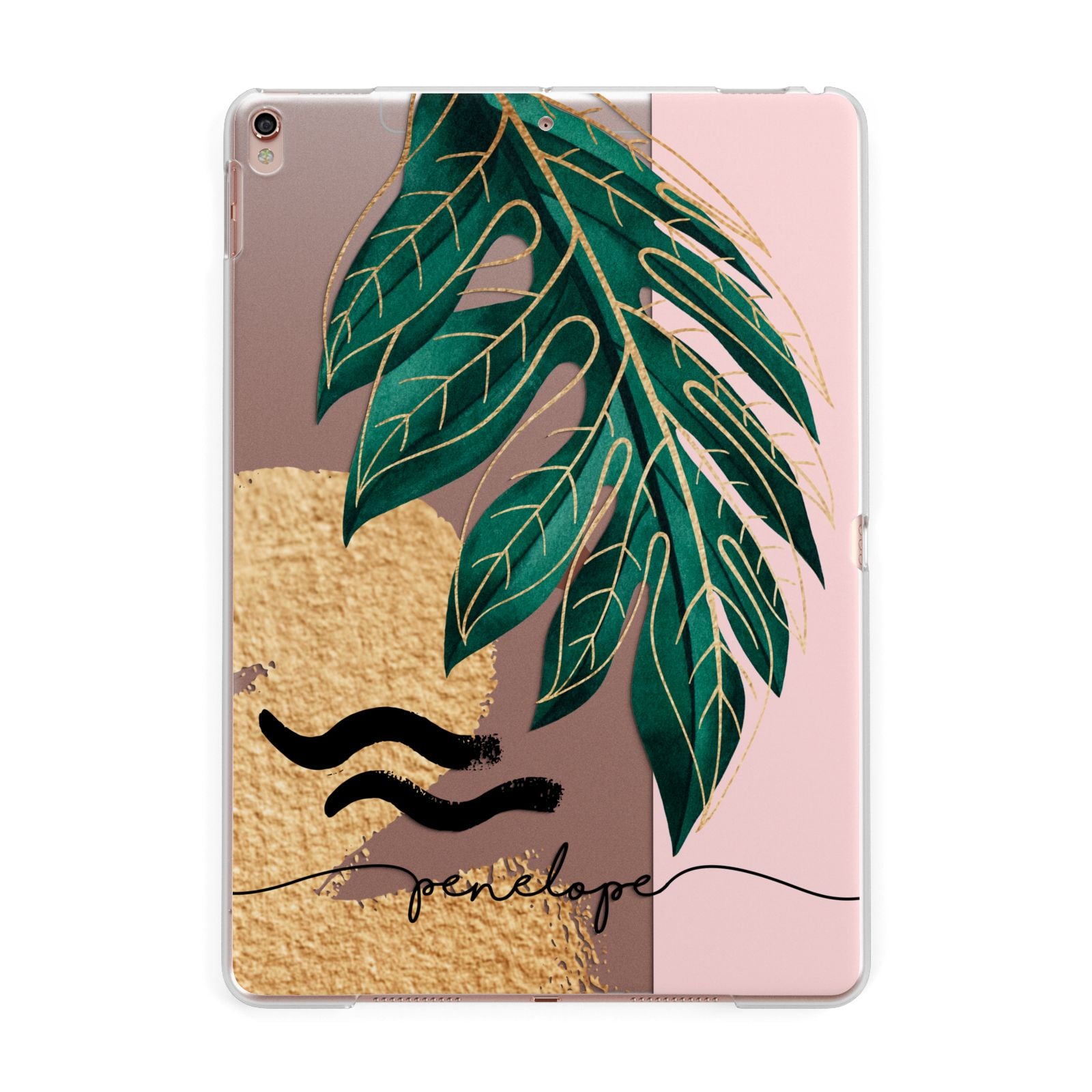 Personalised Golden Tropics Apple iPad Rose Gold Case
