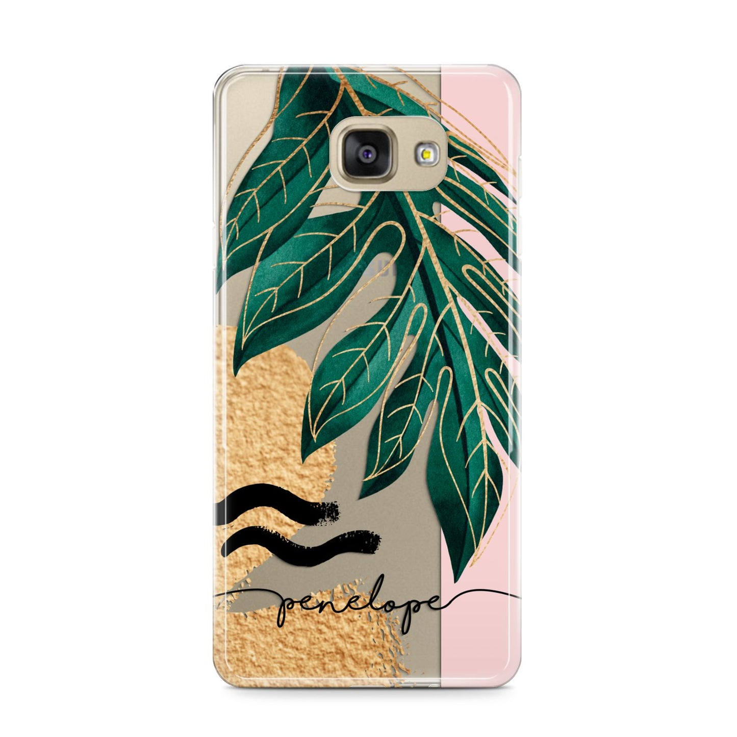Personalised Golden Tropics Samsung Galaxy A9 2016 Case on gold phone