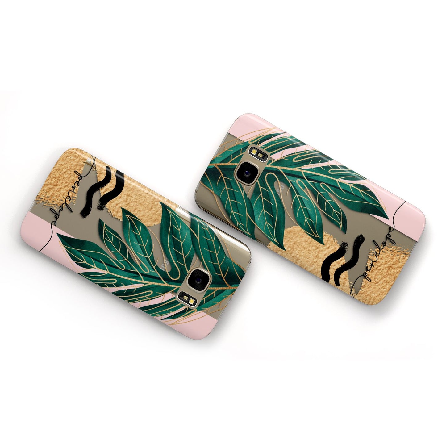 Personalised Golden Tropics Samsung Galaxy Case Flat Overview