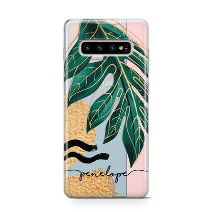 Personalised Golden Tropics Samsung Galaxy S10 Case