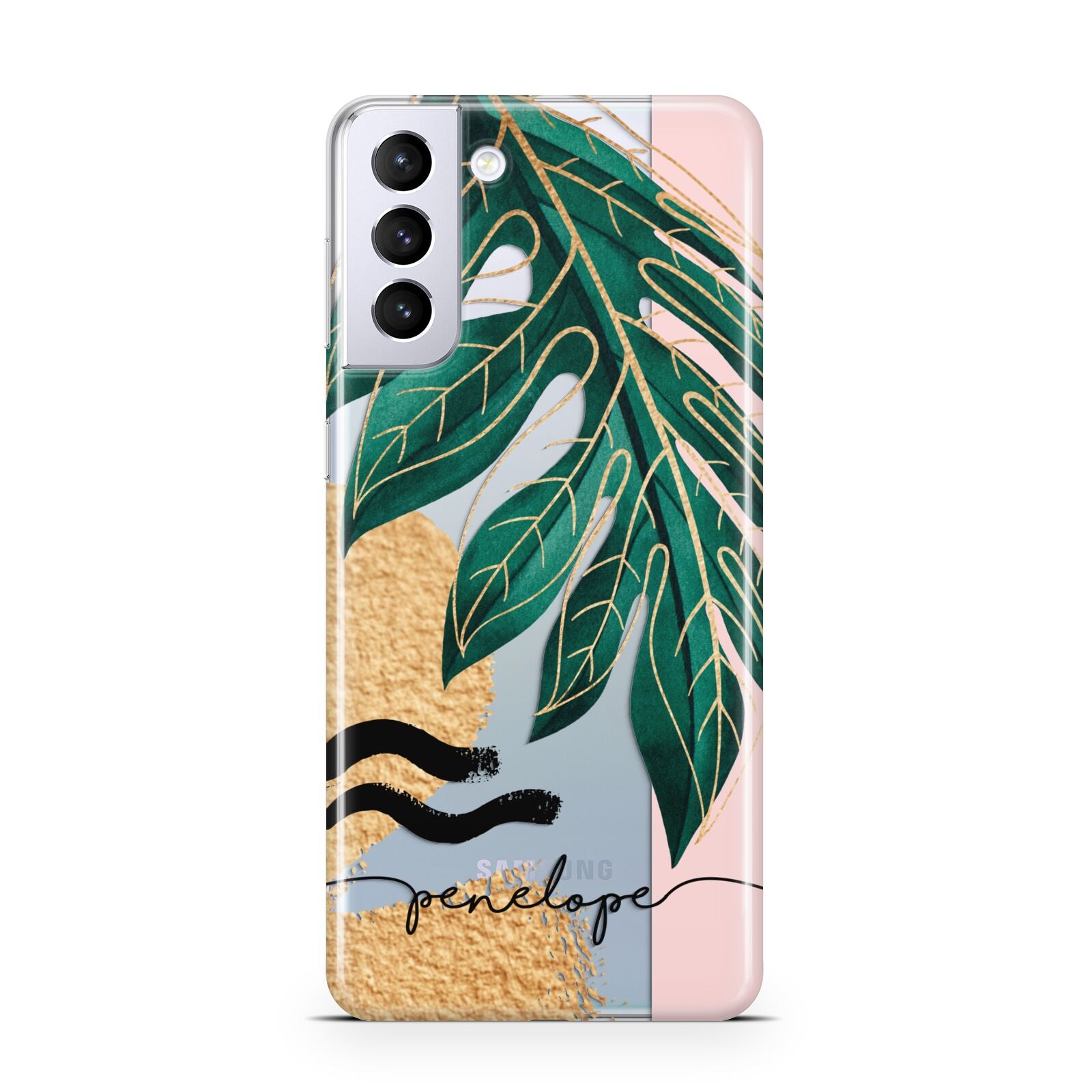 Personalised Golden Tropics Samsung S21 Plus Phone Case