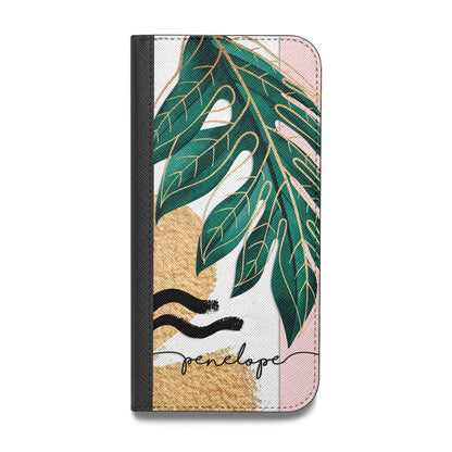 Personalised Golden Tropics Vegan Leather Flip Samsung Case