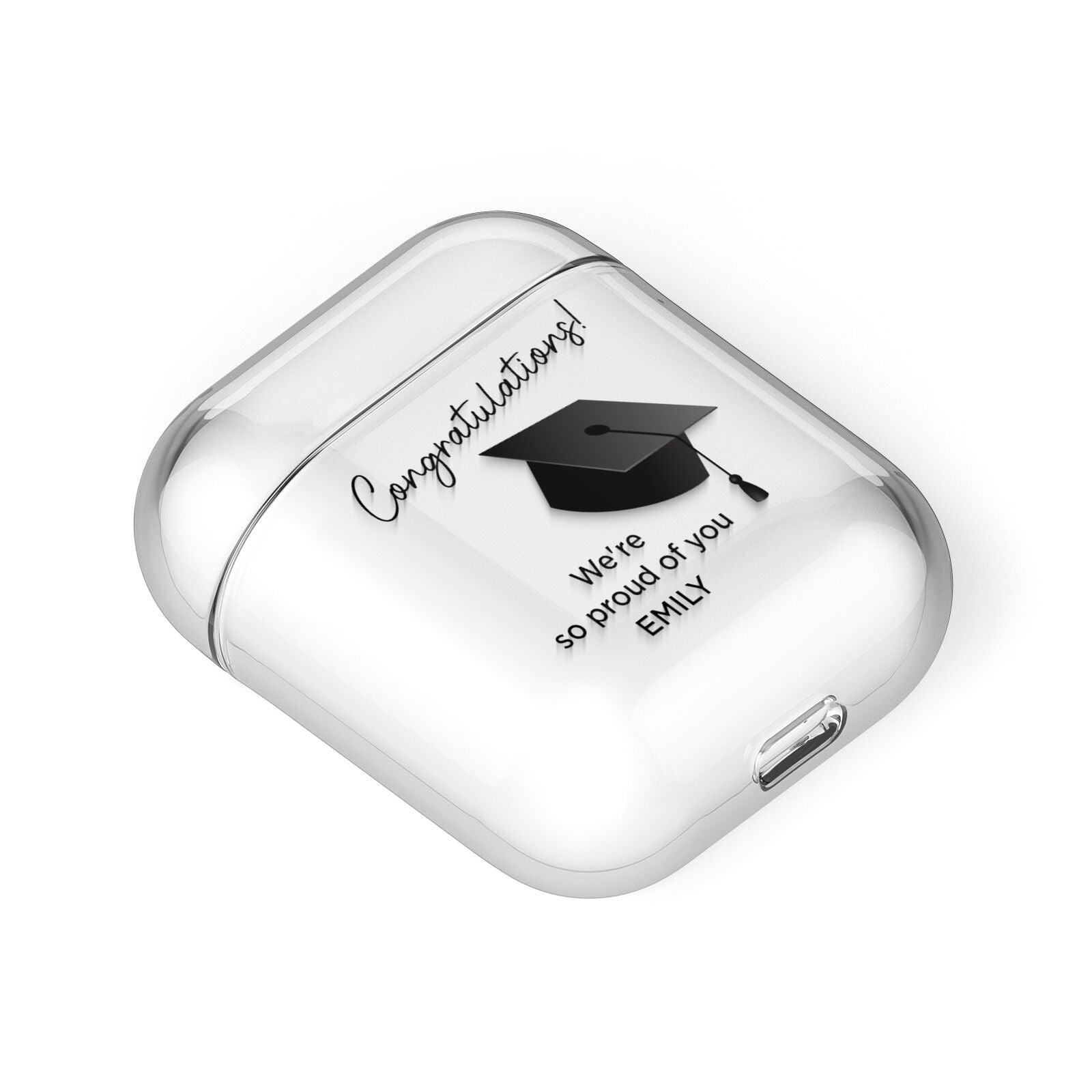 Personalised Graduation AirPods Case Laid Flat