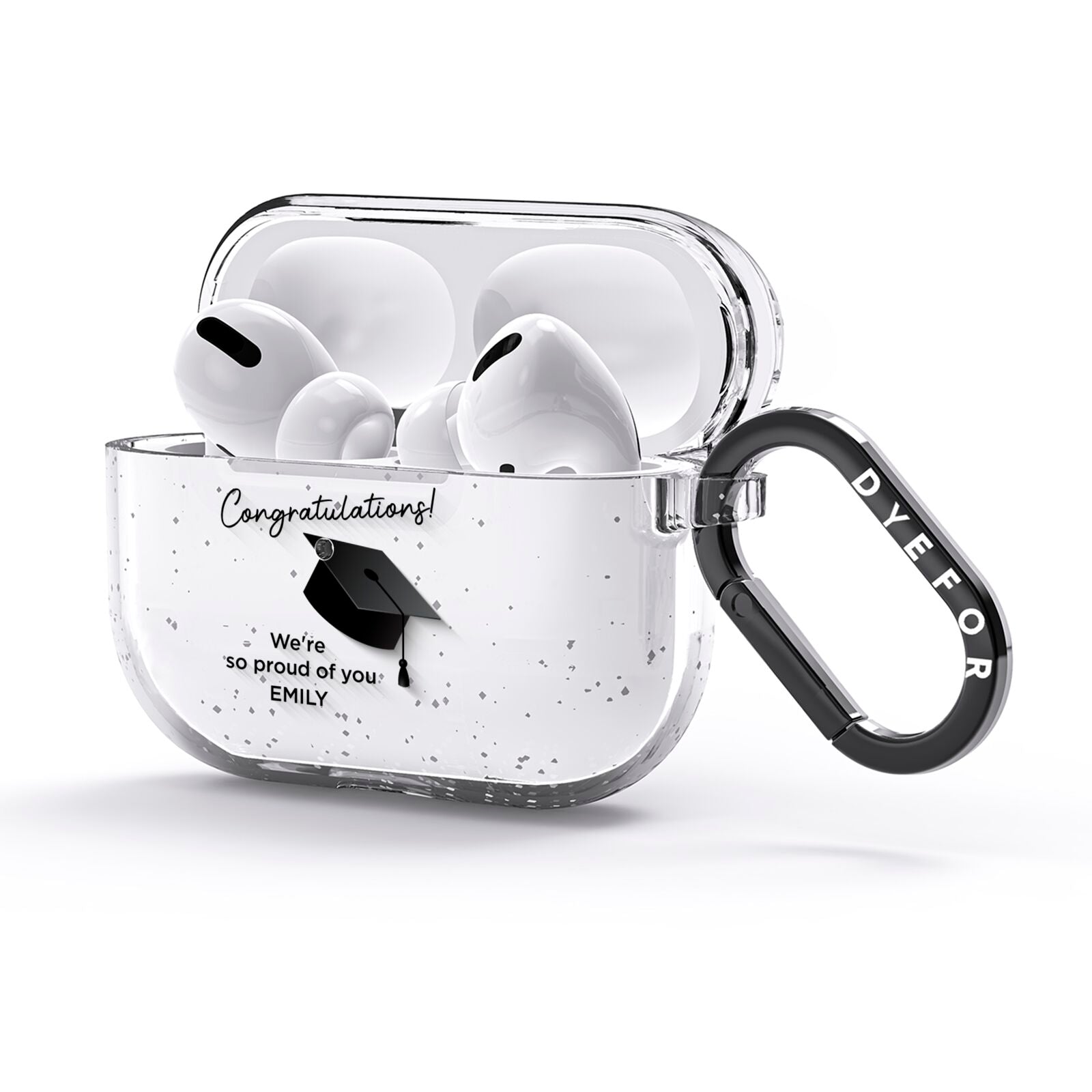 Personalised Graduation AirPods Glitter Case 3rd Gen Side Image