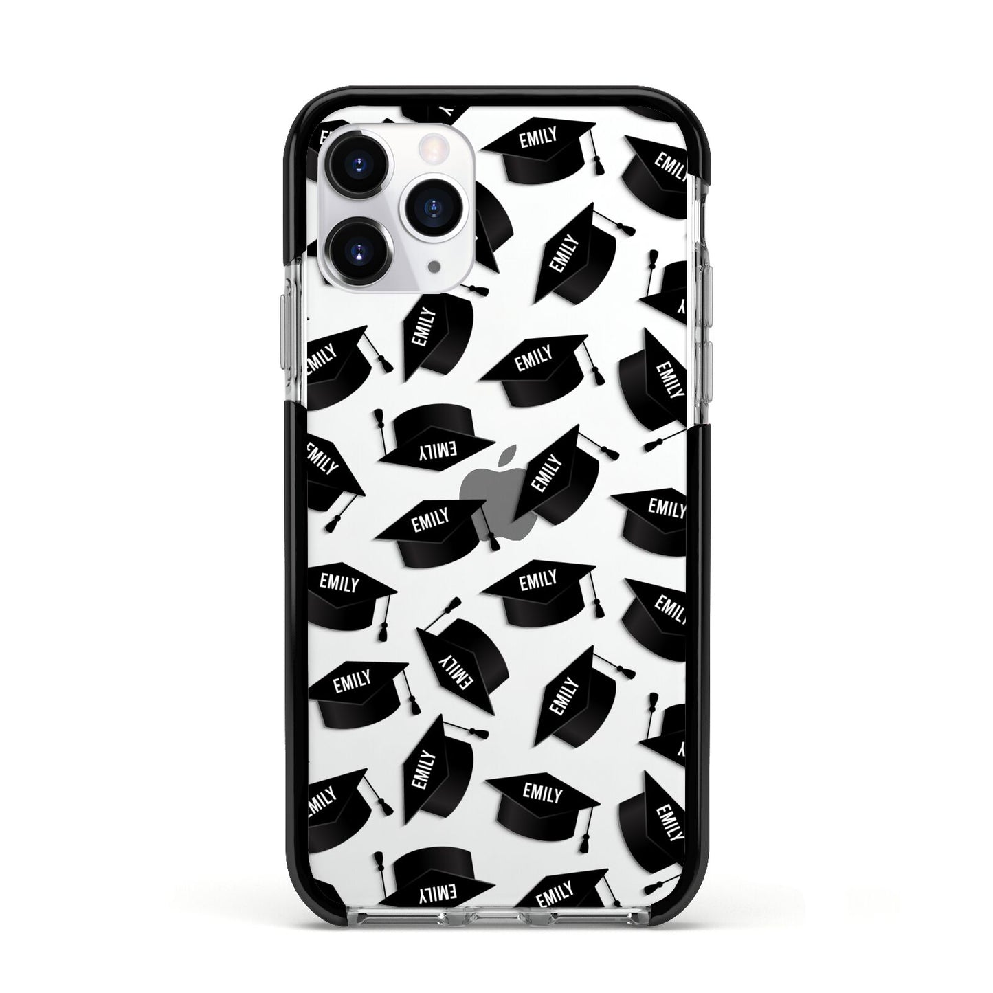 Personalised Graduation Apple iPhone 11 Pro in Silver with Black Impact Case