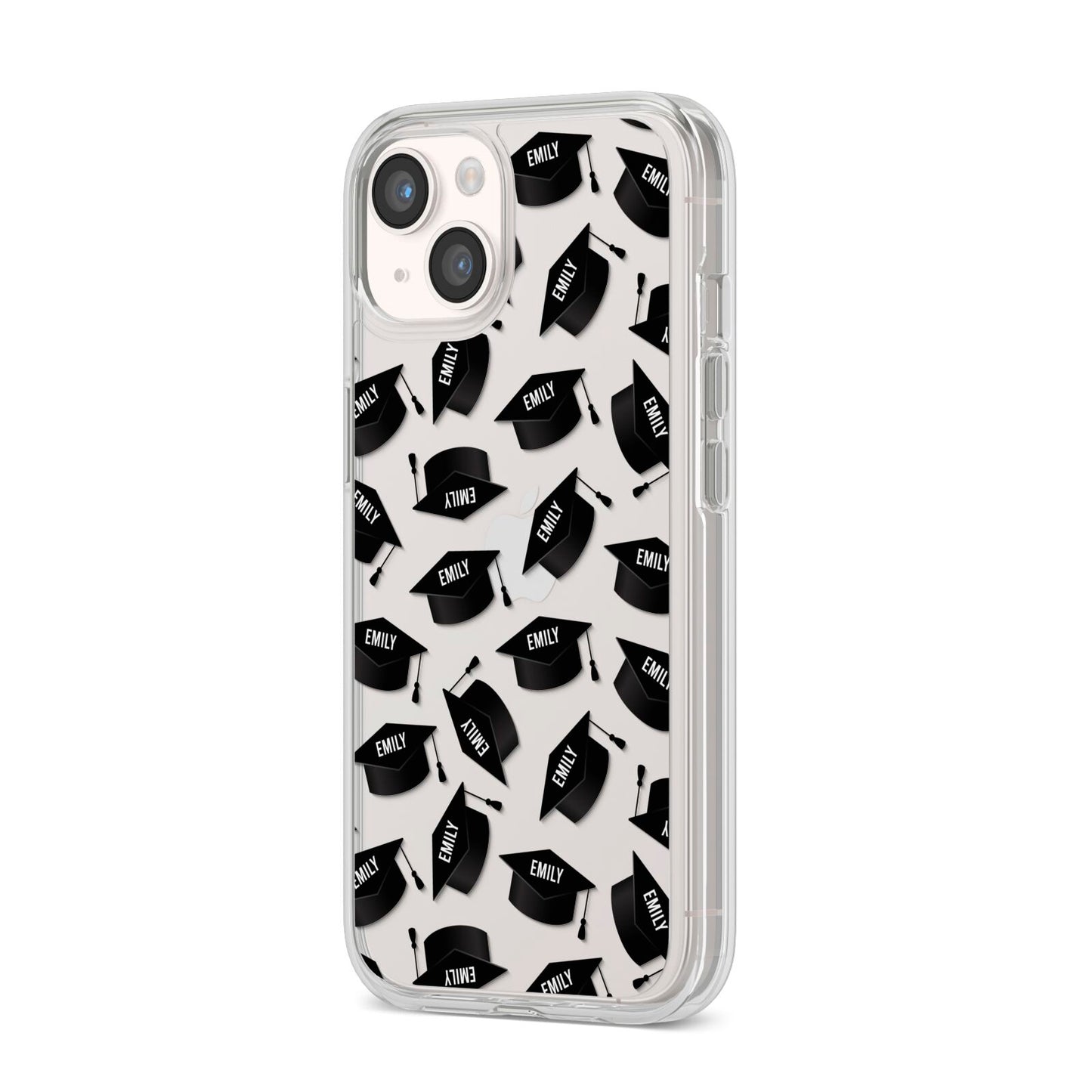 Personalised Graduation iPhone 14 Clear Tough Case Starlight Angled Image
