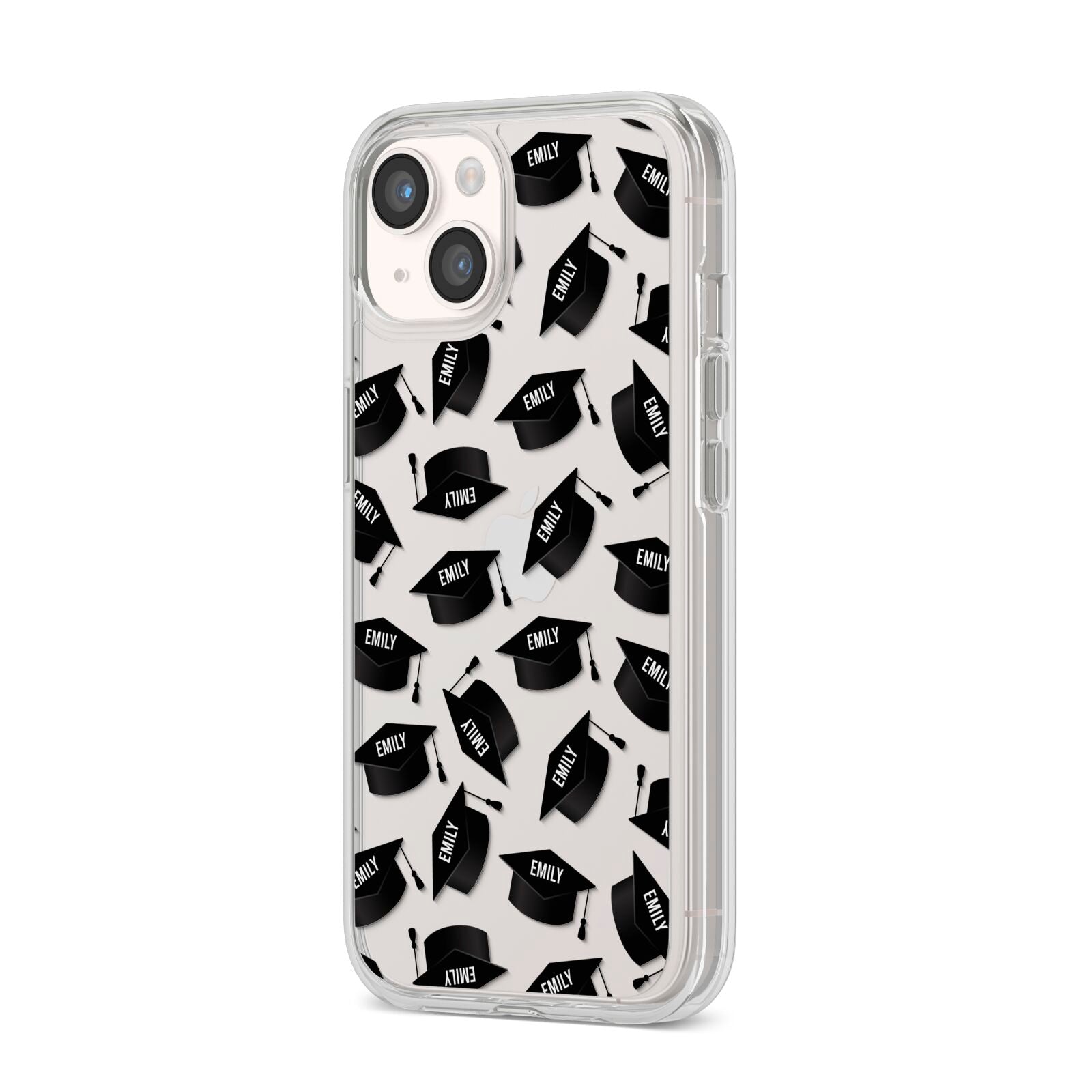 Personalised Graduation iPhone 14 Clear Tough Case Starlight Angled Image