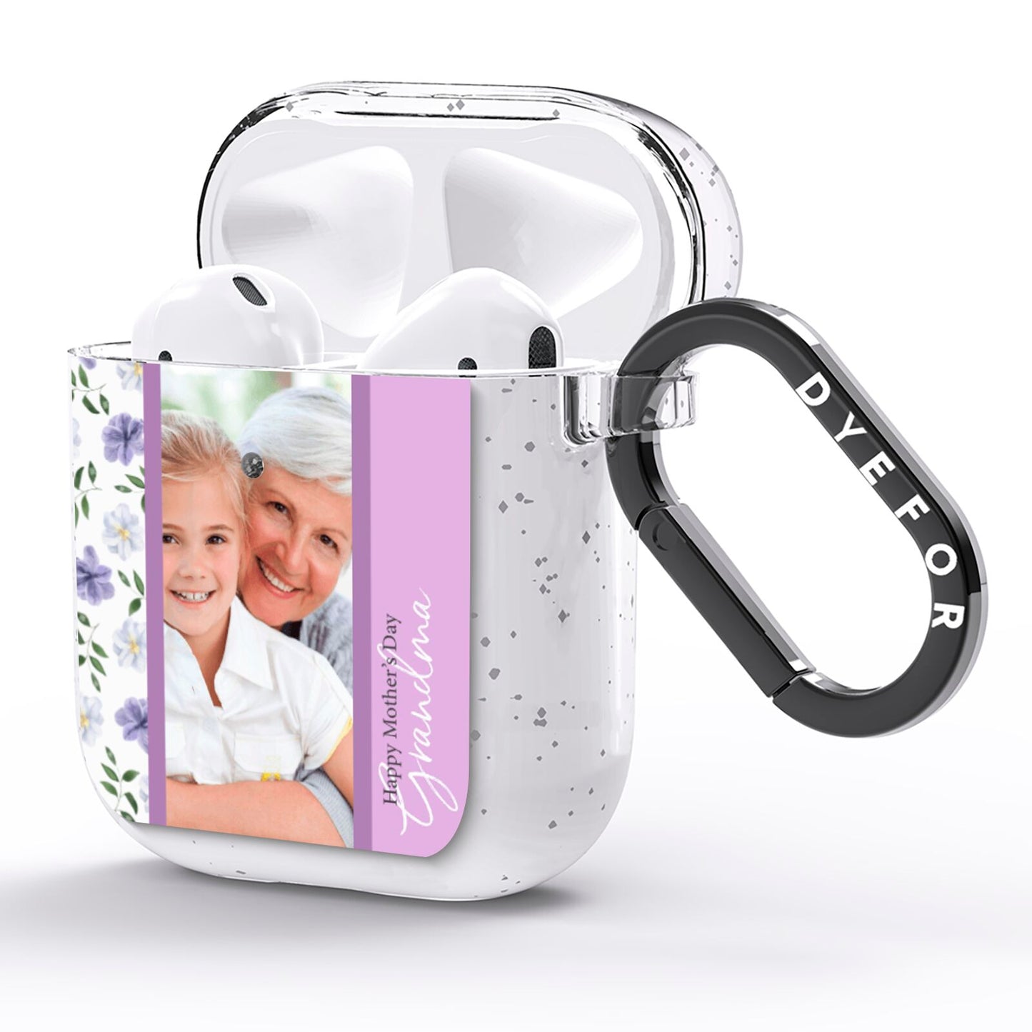 Personalised Grandma Mother s Day AirPods Glitter Case Side Image