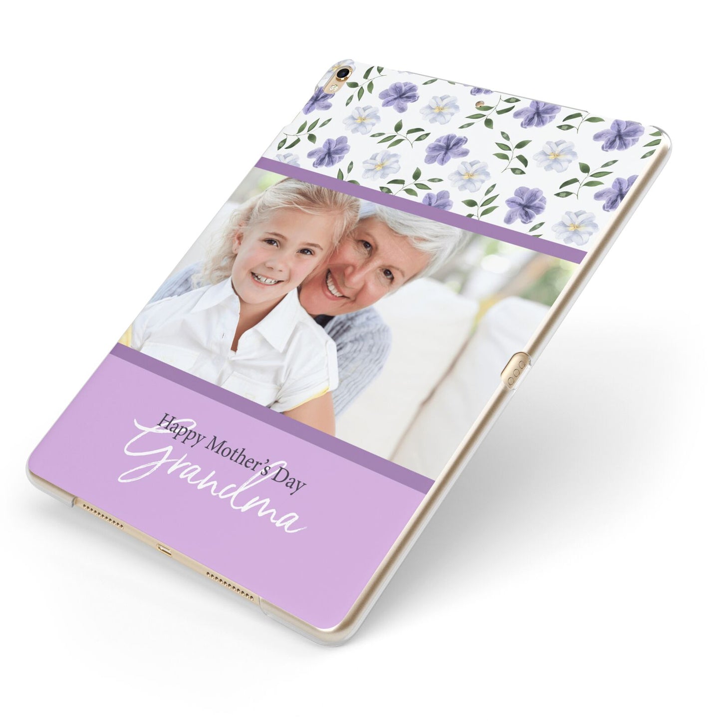 Personalised Grandma Mother s Day Apple iPad Case on Gold iPad Side View