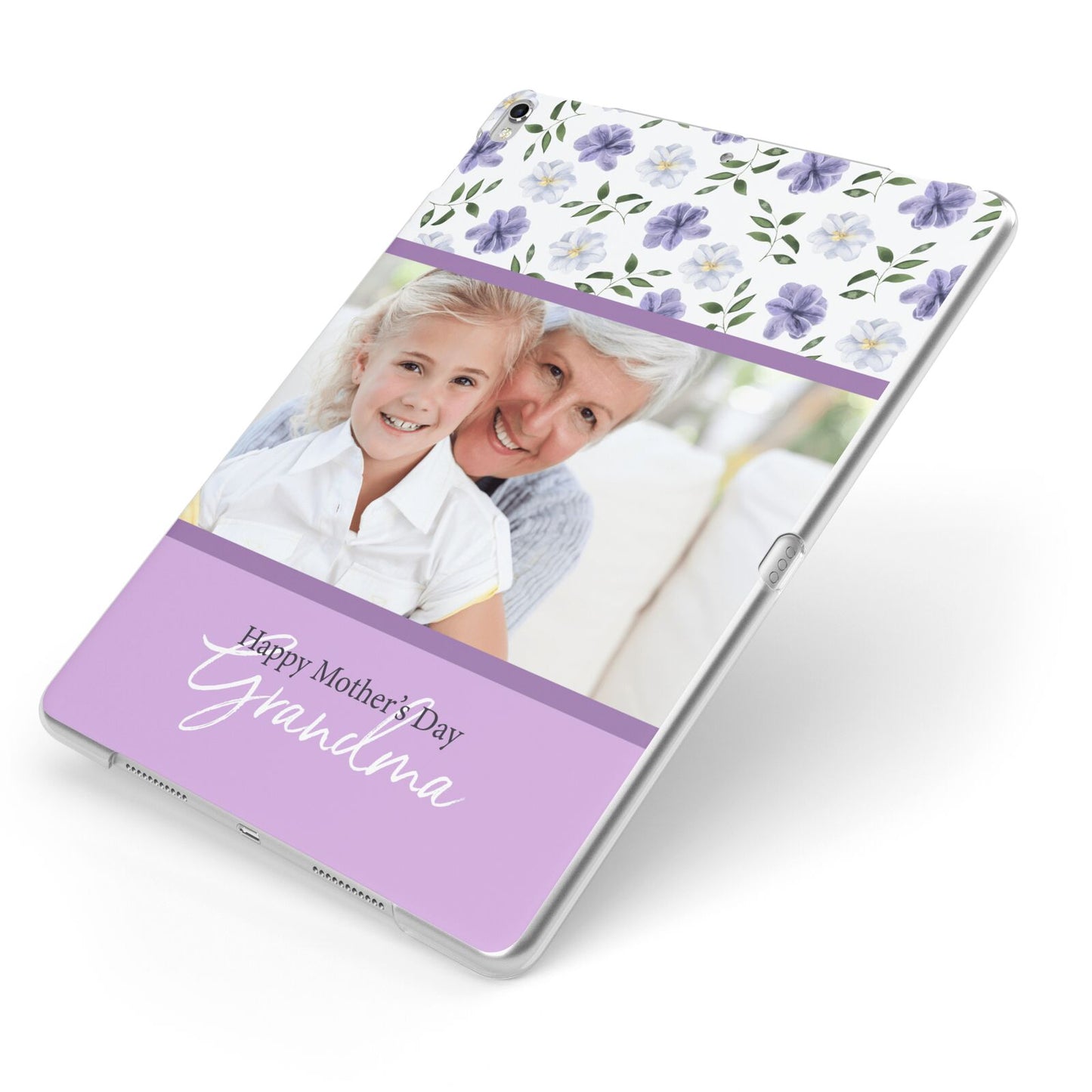 Personalised Grandma Mother s Day Apple iPad Case on Silver iPad Side View