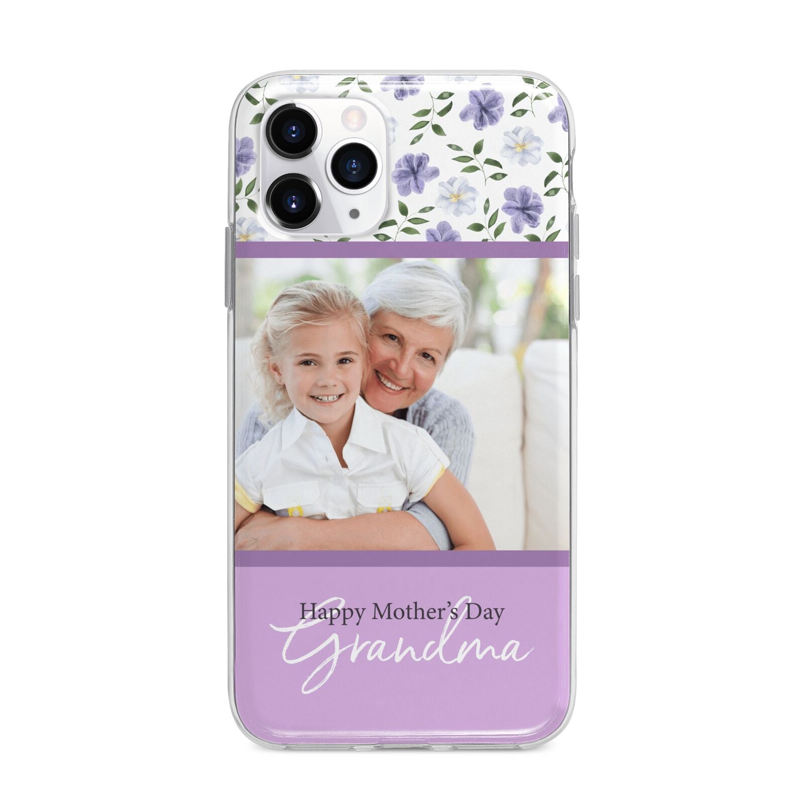 Personalised Grandma Mother s Day Apple iPhone 11 Pro Max in Silver with Bumper Case