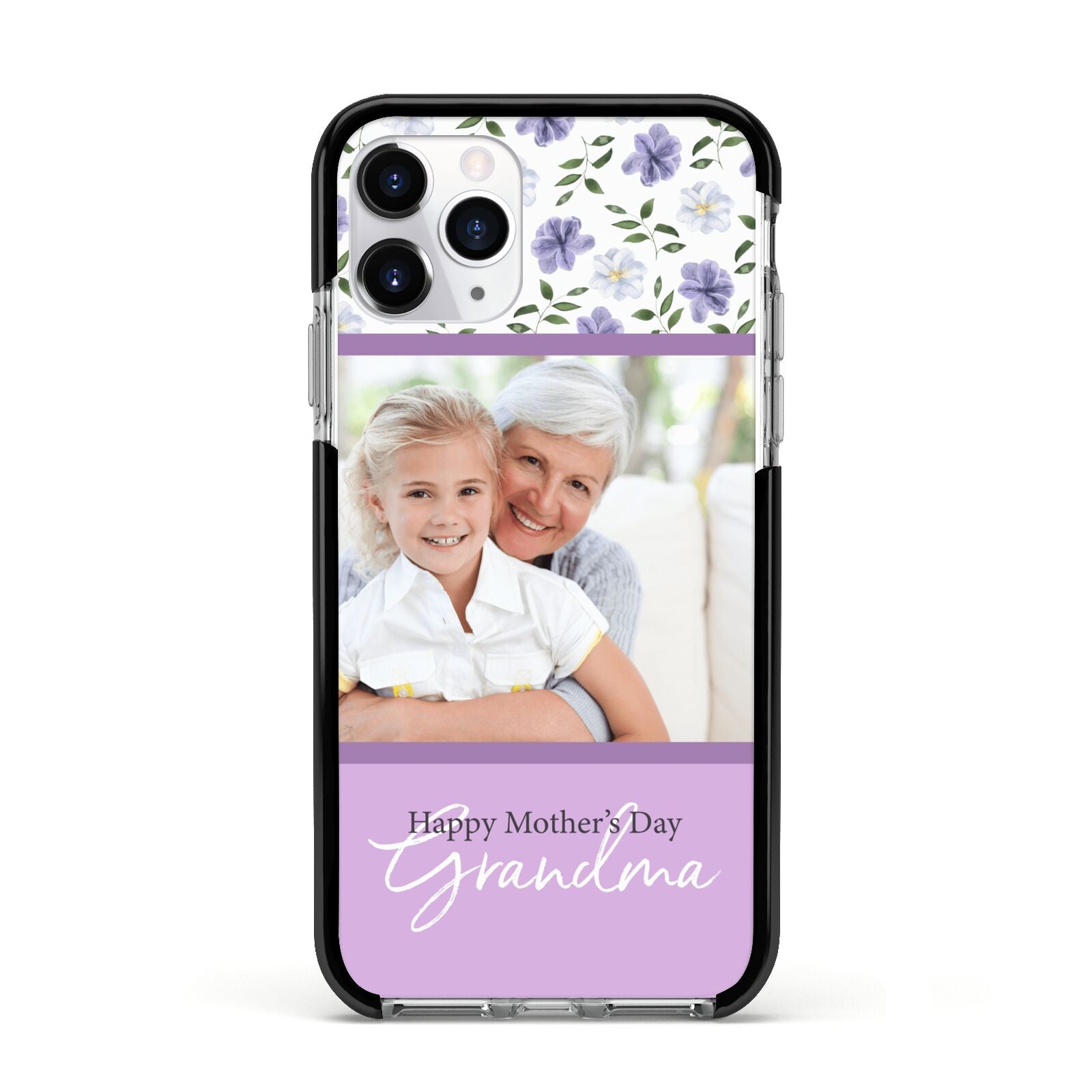 Personalised Grandma Mother s Day Apple iPhone 11 Pro in Silver with Black Impact Case