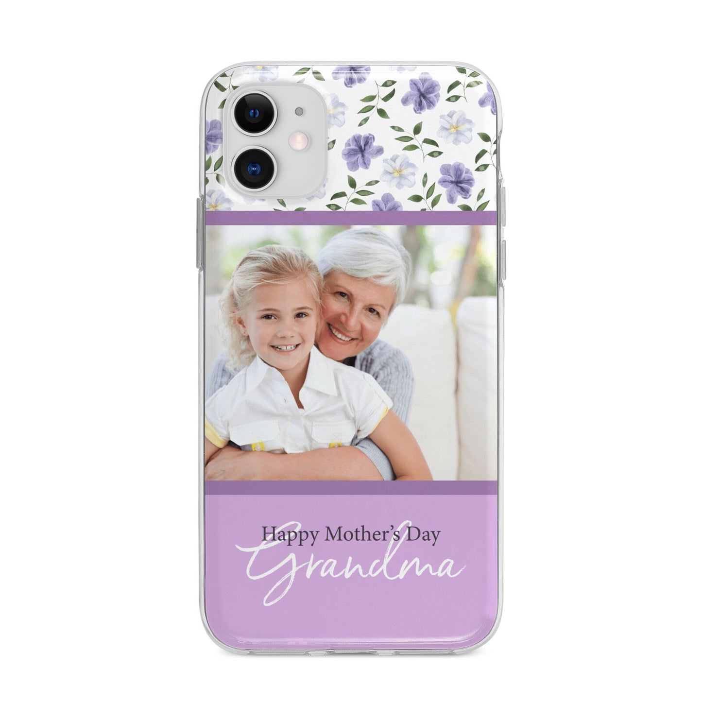Personalised Grandma Mother s Day Apple iPhone 11 in White with Bumper Case