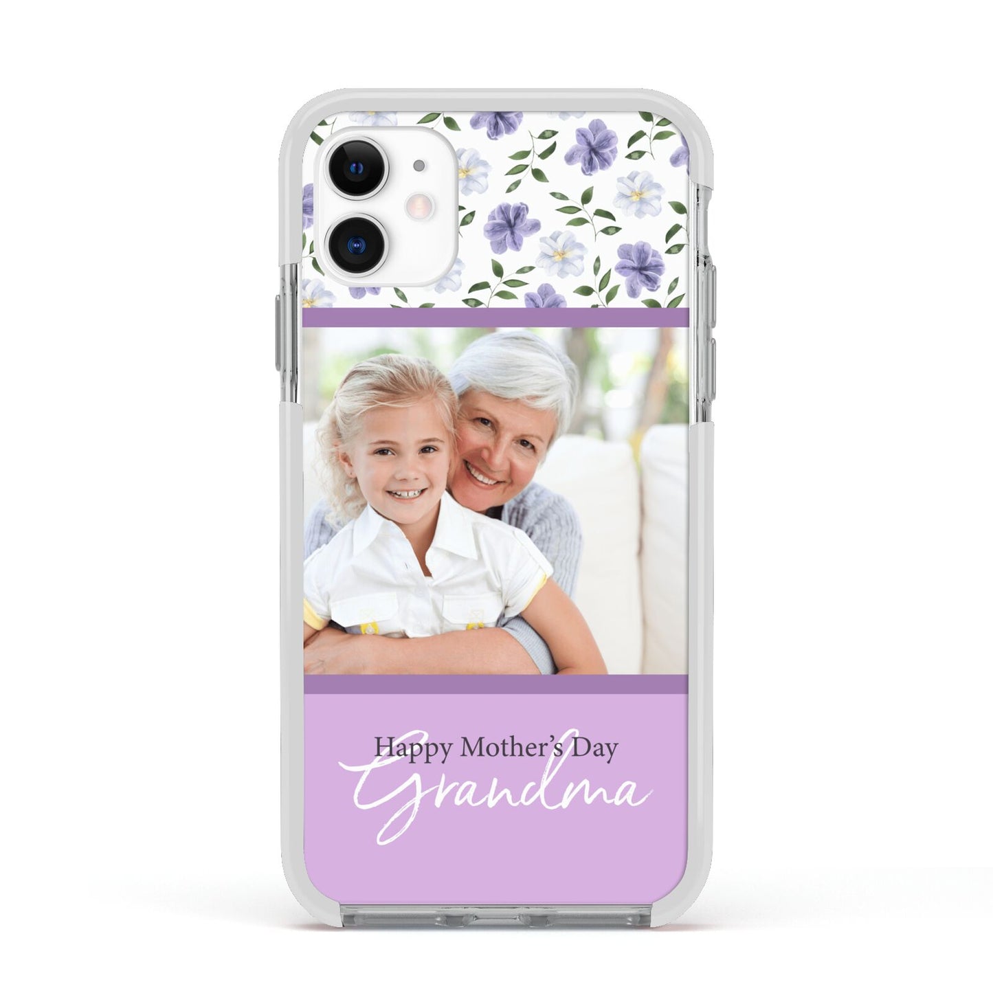 Personalised Grandma Mother s Day Apple iPhone 11 in White with White Impact Case