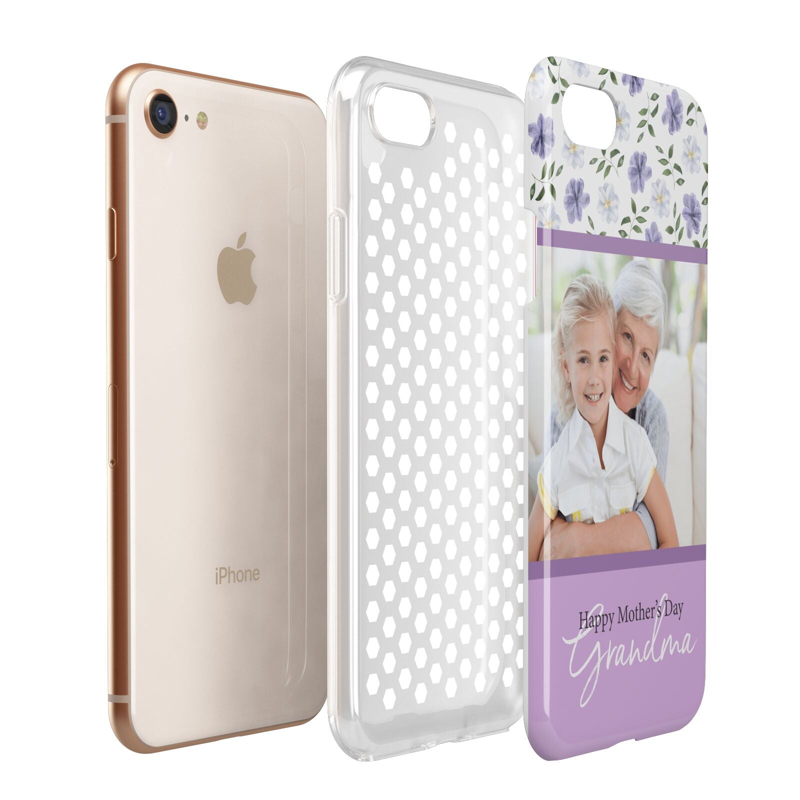Personalised Grandma Mother s Day Apple iPhone 7 8 3D Tough Case Expanded View