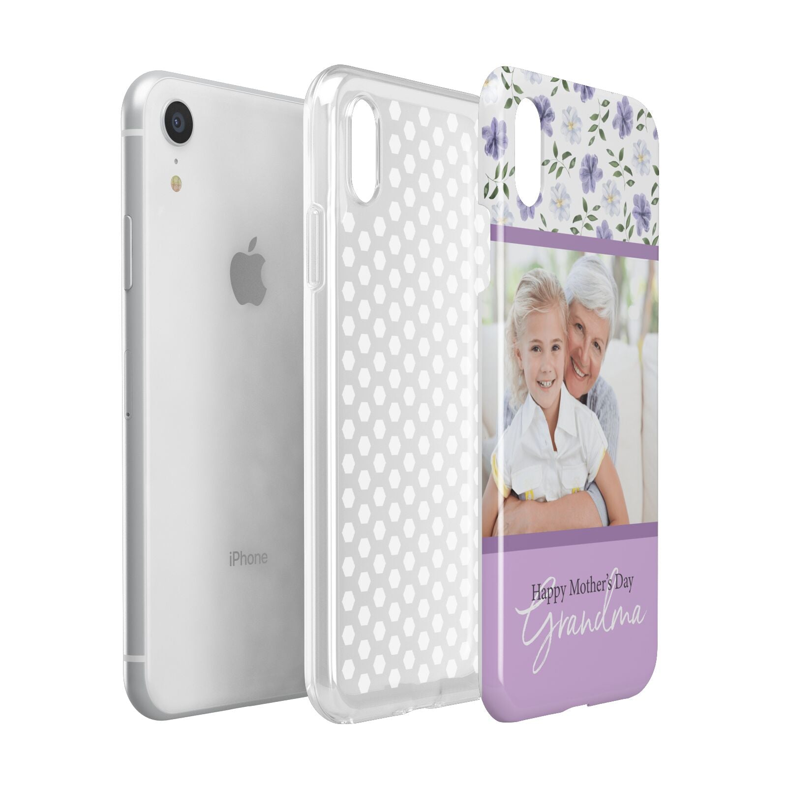 Personalised Grandma Mother s Day Apple iPhone XR White 3D Tough Case Expanded view