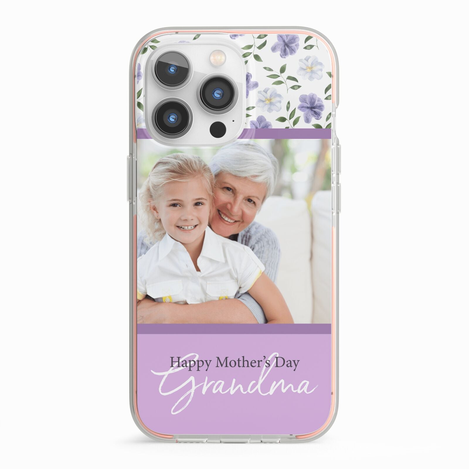 Personalised Grandma Mother s Day iPhone 13 Pro TPU Impact Case with Pink Edges
