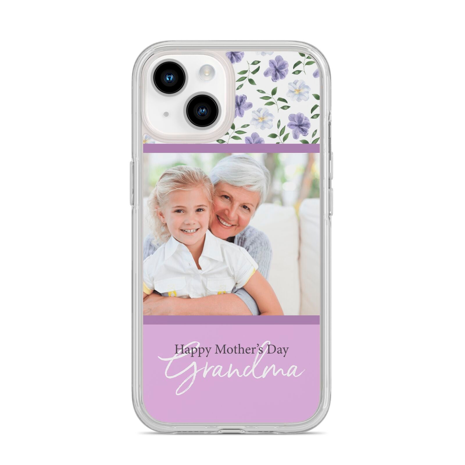 Personalised Grandma Mother s Day iPhone 14 Clear Tough Case Starlight