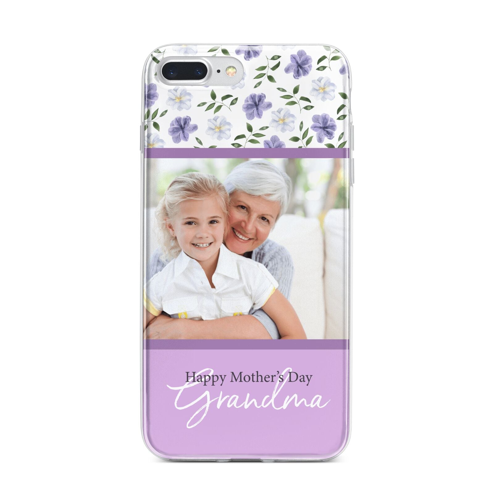 Personalised Grandma Mother s Day iPhone 7 Plus Bumper Case on Silver iPhone