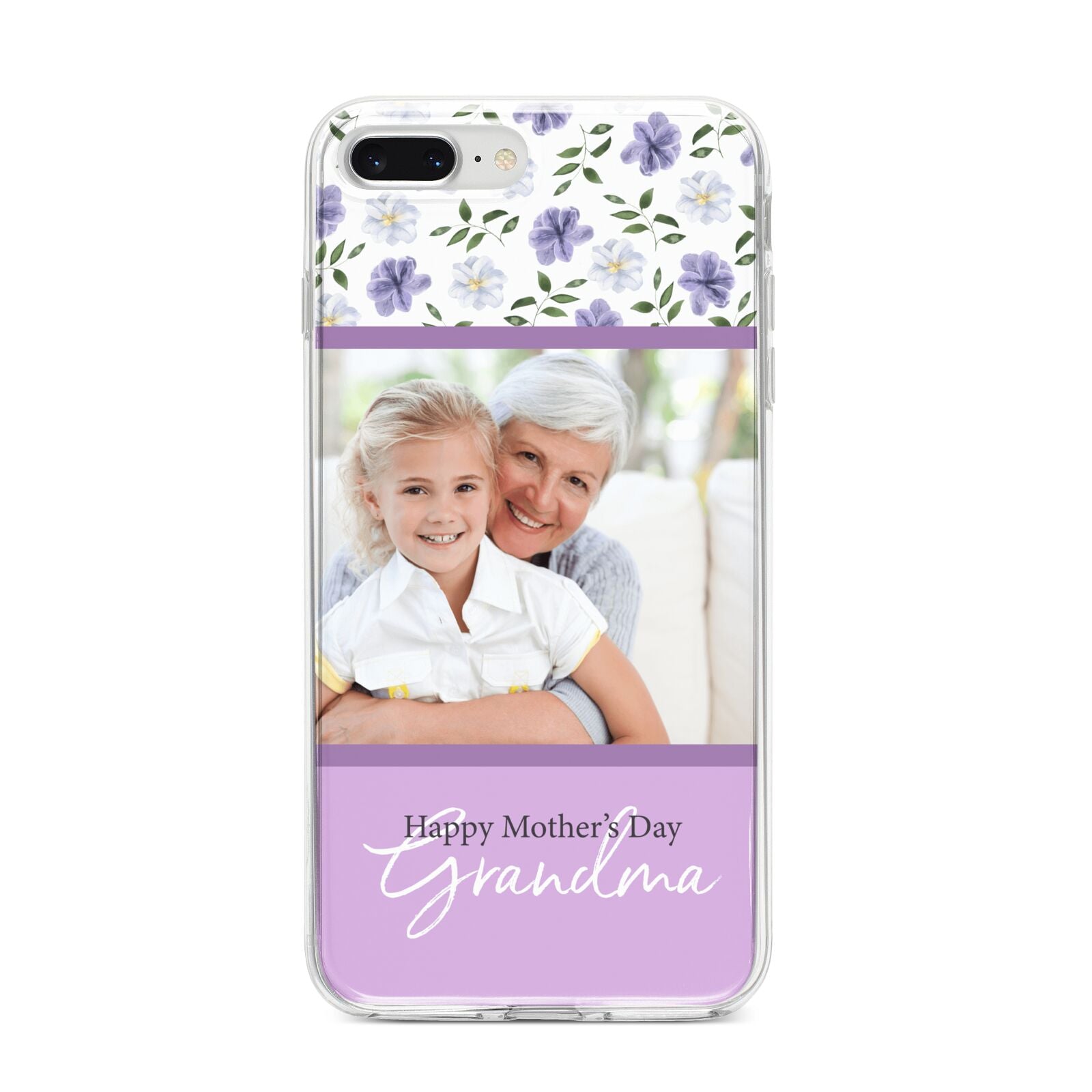 Personalised Grandma Mother s Day iPhone 8 Plus Bumper Case on Silver iPhone