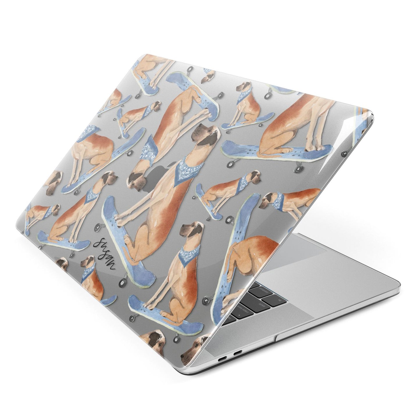 Personalised Great Dane Apple MacBook Case Side View