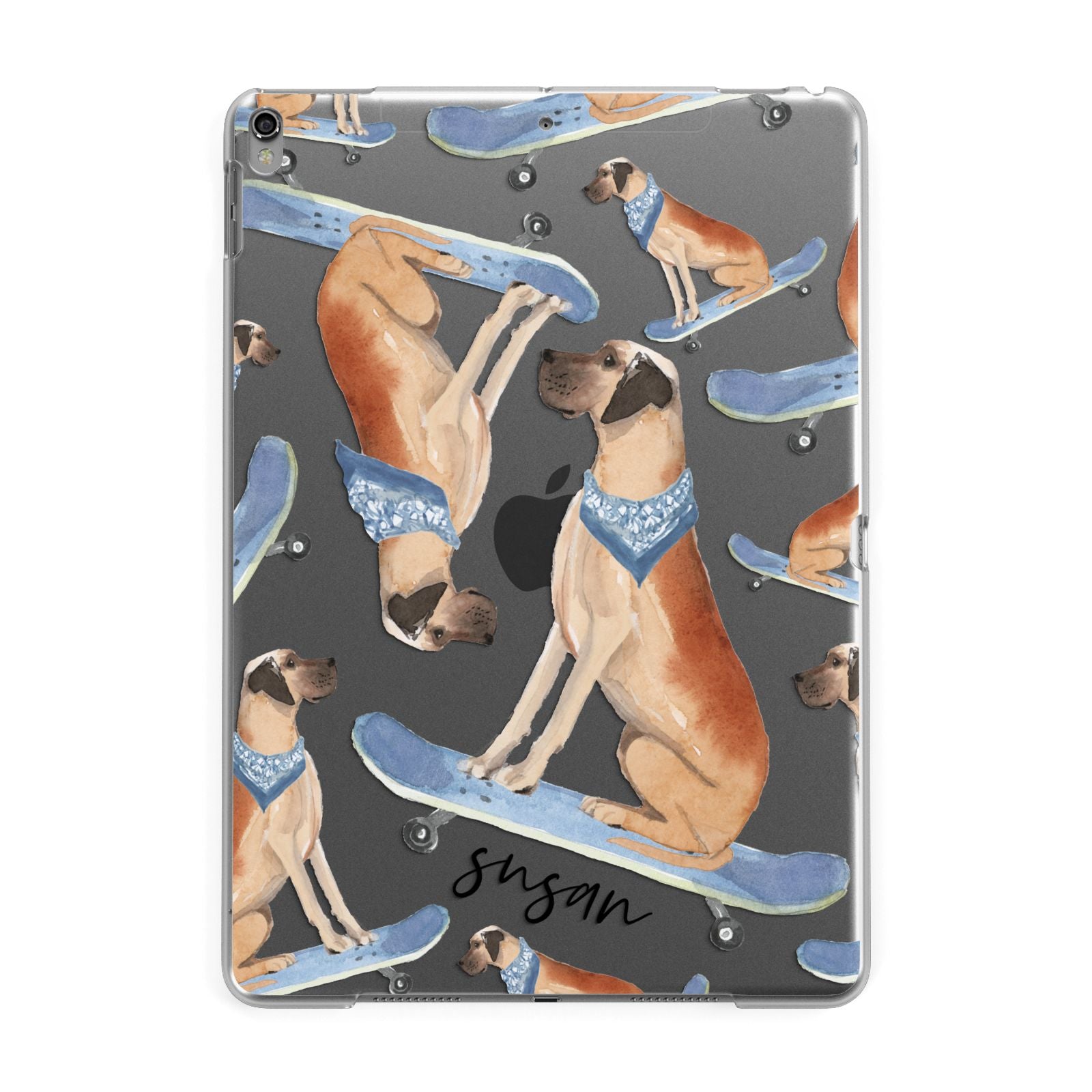 Personalised Great Dane Apple iPad Grey Case
