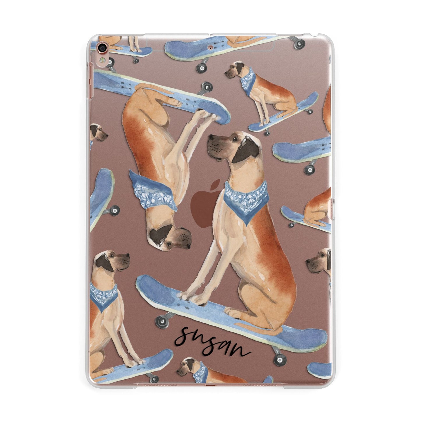 Personalised Great Dane Apple iPad Rose Gold Case