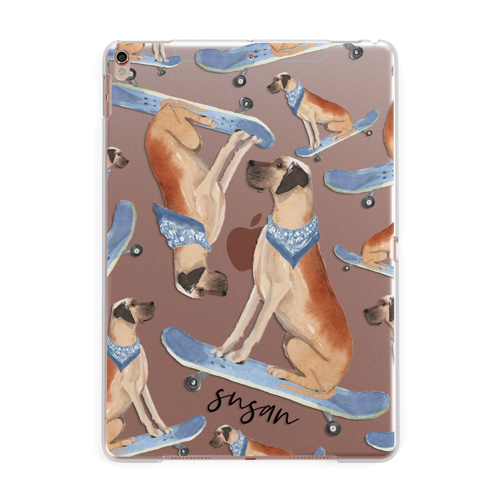 Personalised Great Dane Apple iPad Rose Gold Case