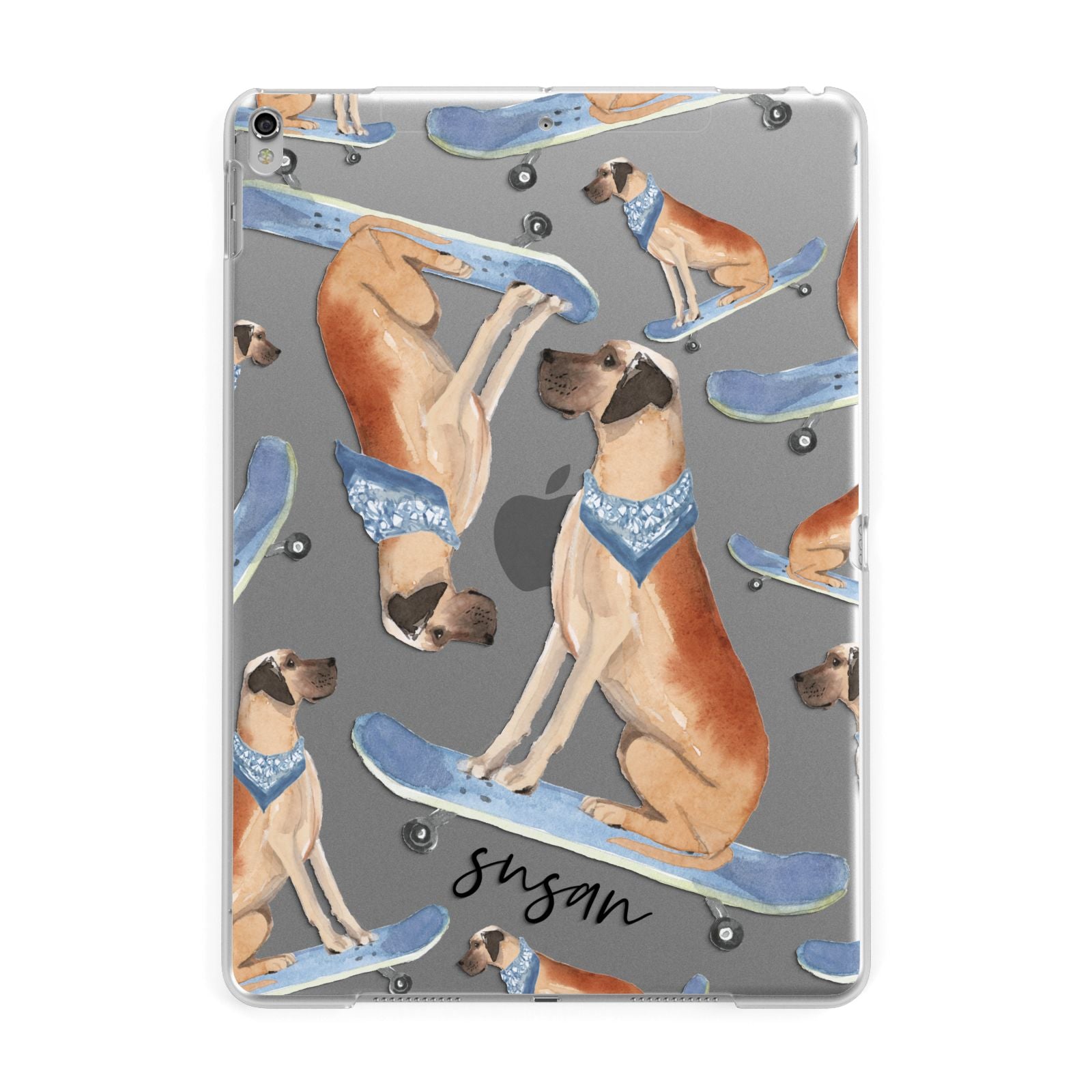 Personalised Great Dane Apple iPad Silver Case