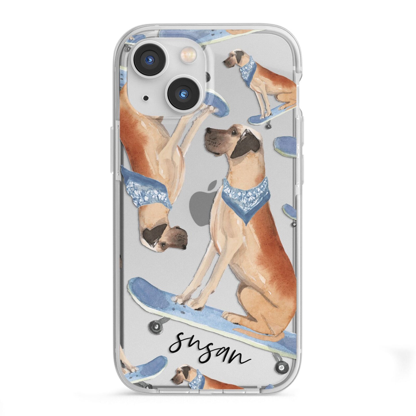 Personalised Great Dane iPhone 13 Mini TPU Impact Case with White Edges
