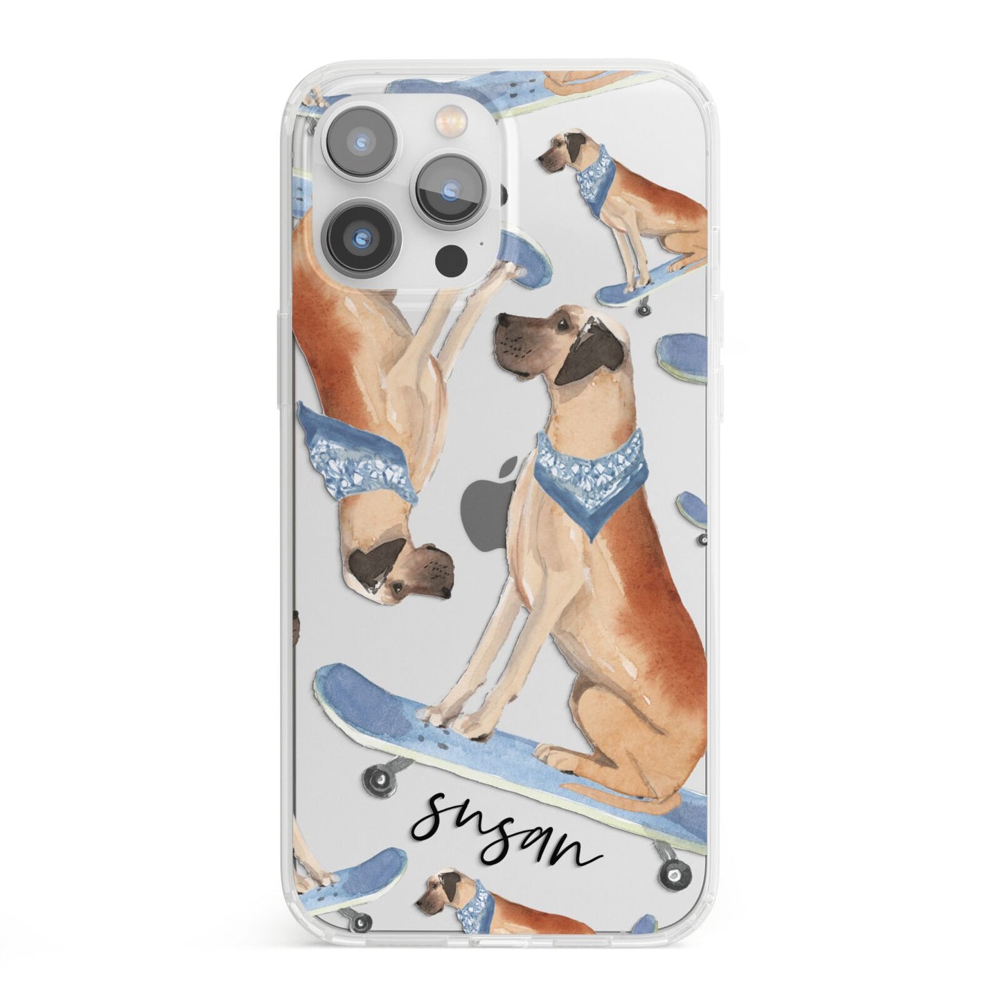 Personalised Great Dane iPhone 13 Pro Max Clear Bumper Case