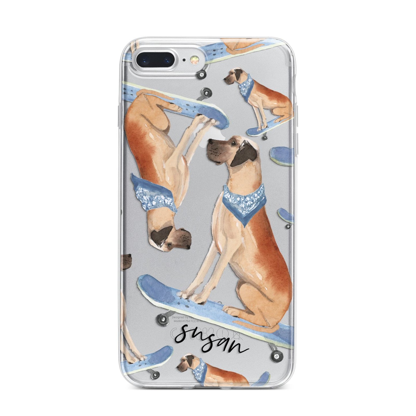 Personalised Great Dane iPhone 7 Plus Bumper Case on Silver iPhone