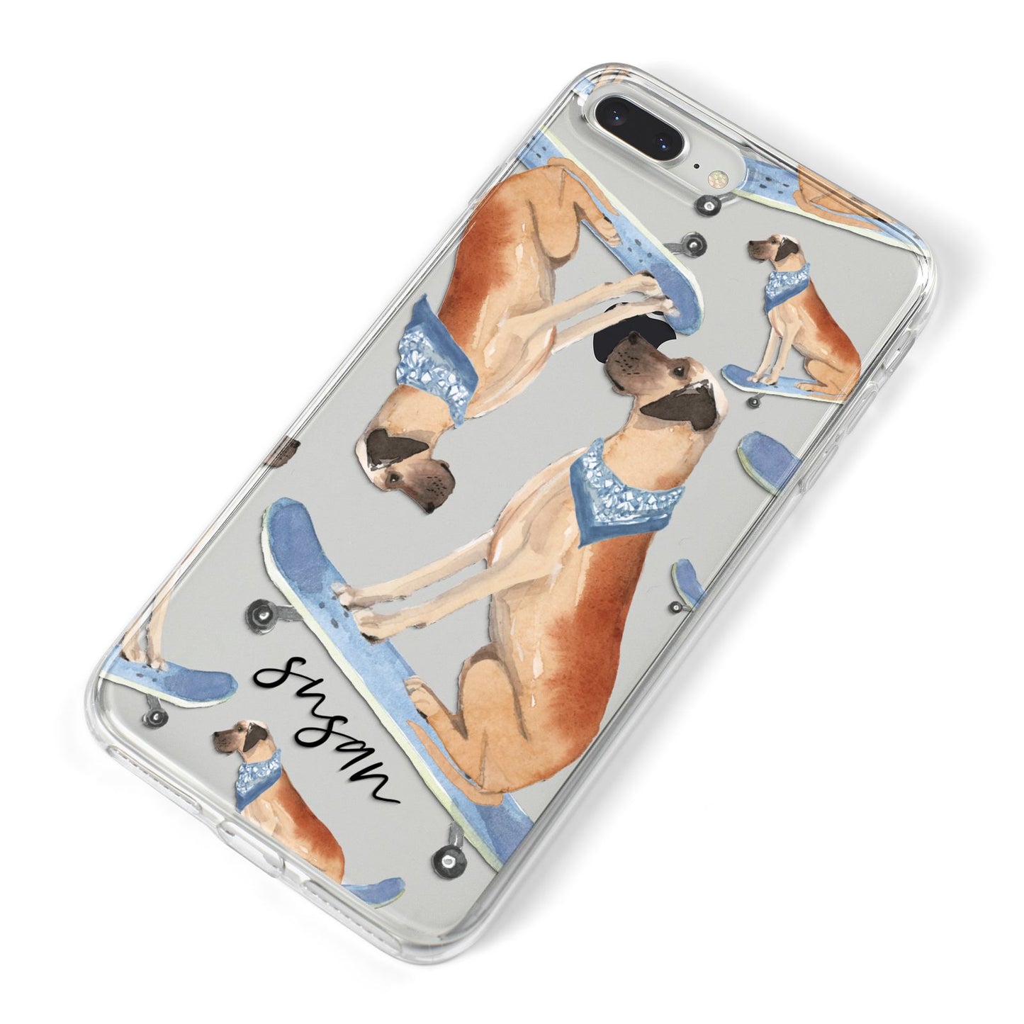 Personalised Great Dane iPhone 8 Plus Bumper Case on Silver iPhone Alternative Image