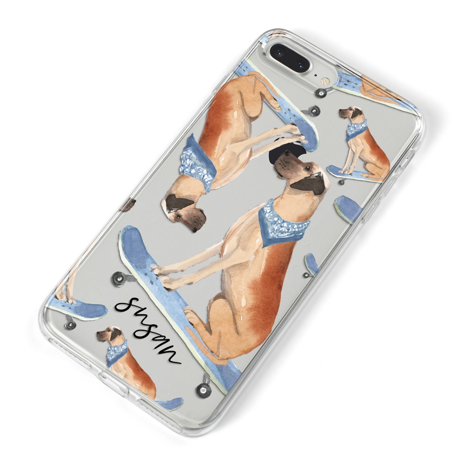 Personalised Great Dane iPhone 8 Plus Bumper Case on Silver iPhone Alternative Image