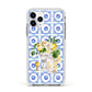 Personalised Greek Tiles Apple iPhone 11 Pro in Silver with White Impact Case