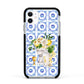 Personalised Greek Tiles Apple iPhone 11 in White with Black Impact Case