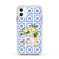 Personalised Greek Tiles Apple iPhone 11 in White with White Impact Case