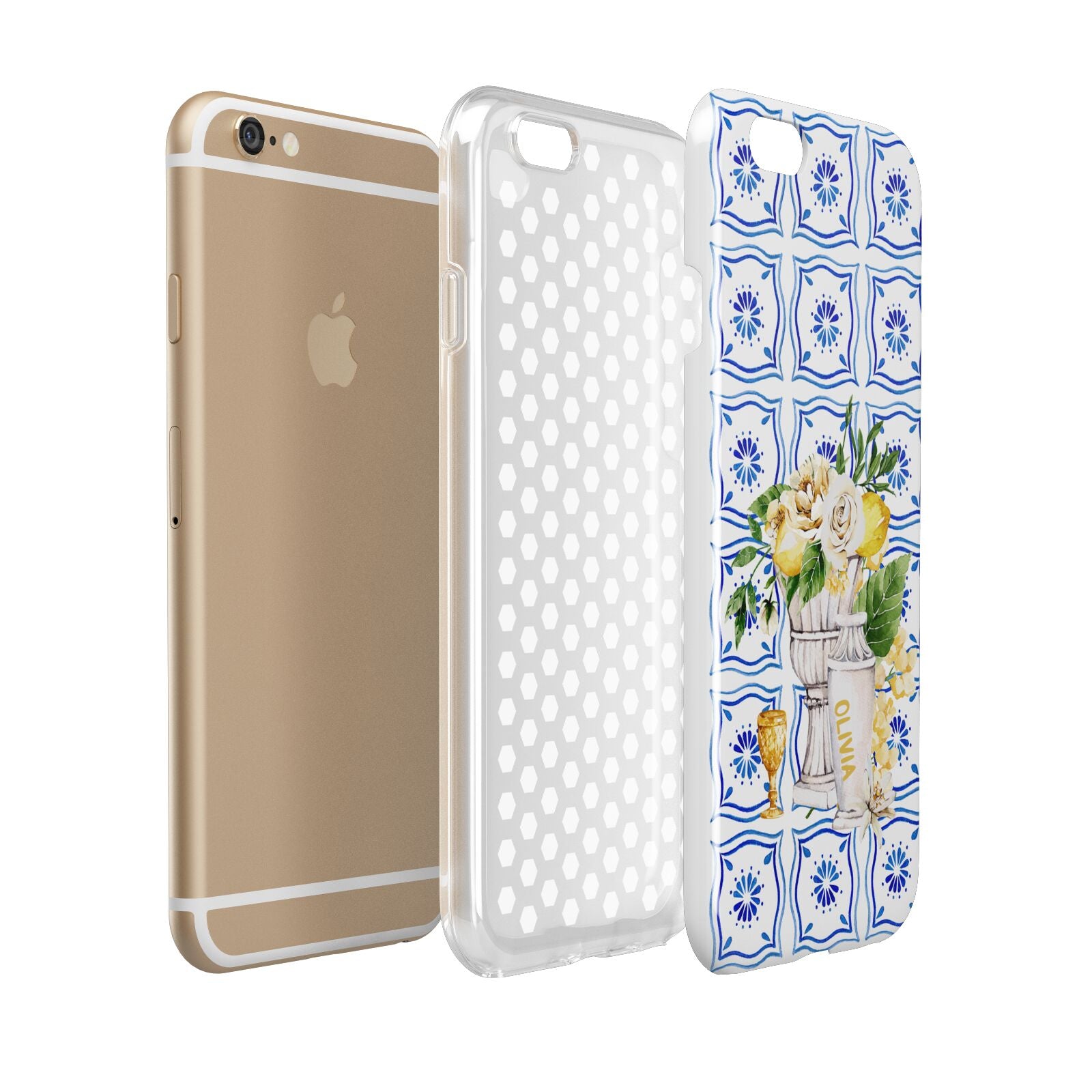 Personalised Greek Tiles Apple iPhone 6 3D Tough Case Expanded view