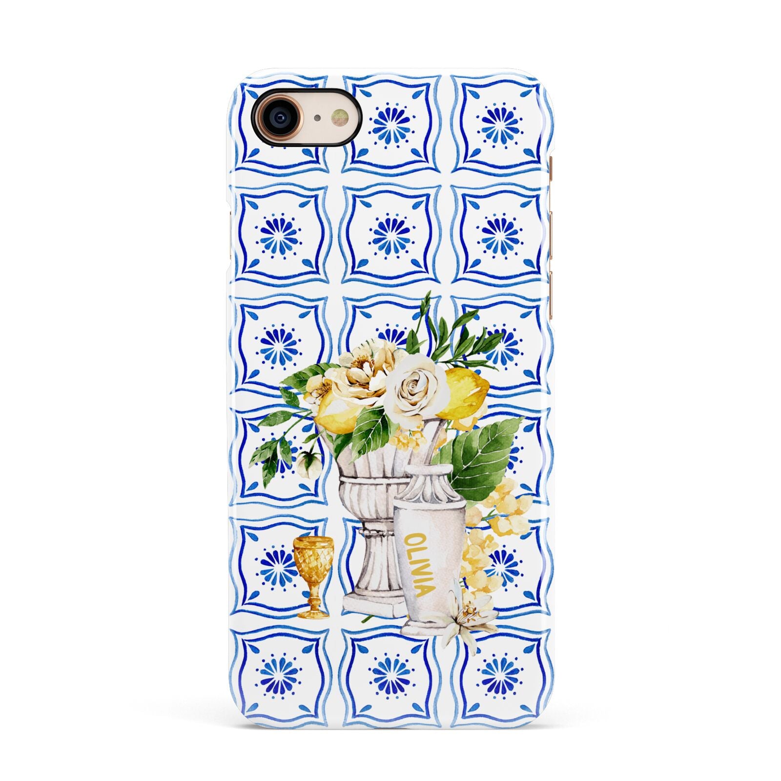 Personalised Greek Tiles Apple iPhone 7 8 3D Snap Case