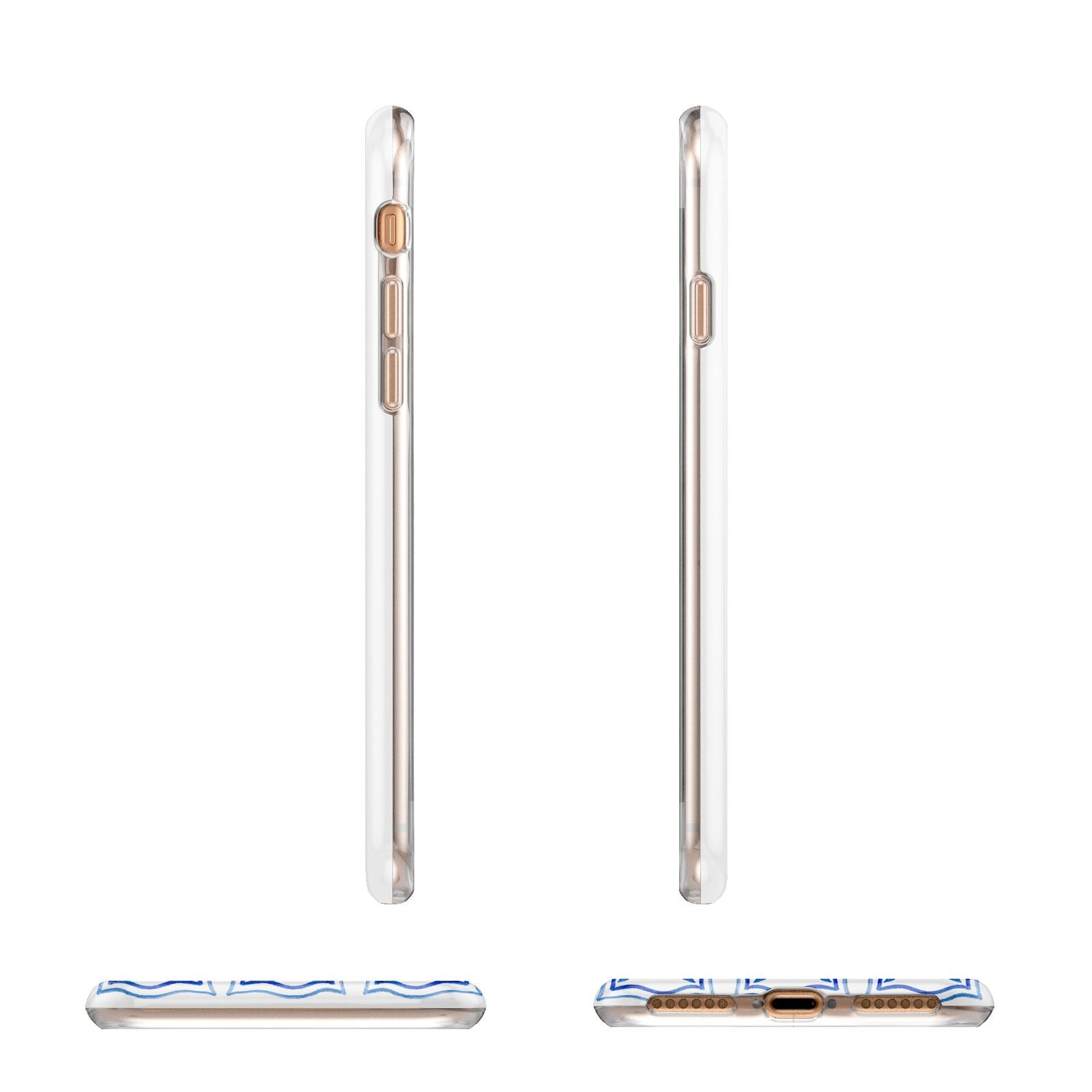 Personalised Greek Tiles Apple iPhone 7 8 3D Wrap Tough Case Alternative Image Angles