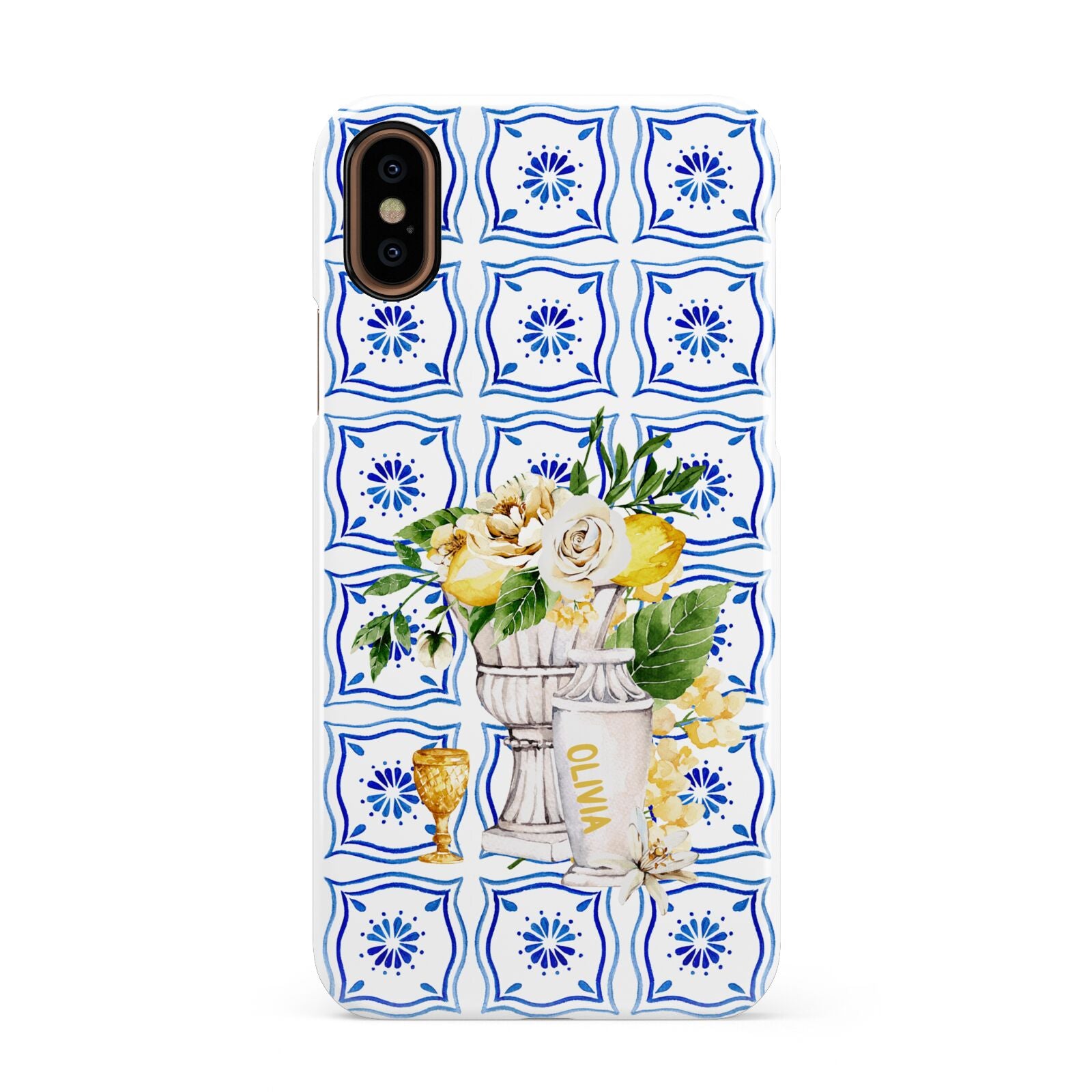 Personalised Greek Tiles Apple iPhone XS 3D Snap Case