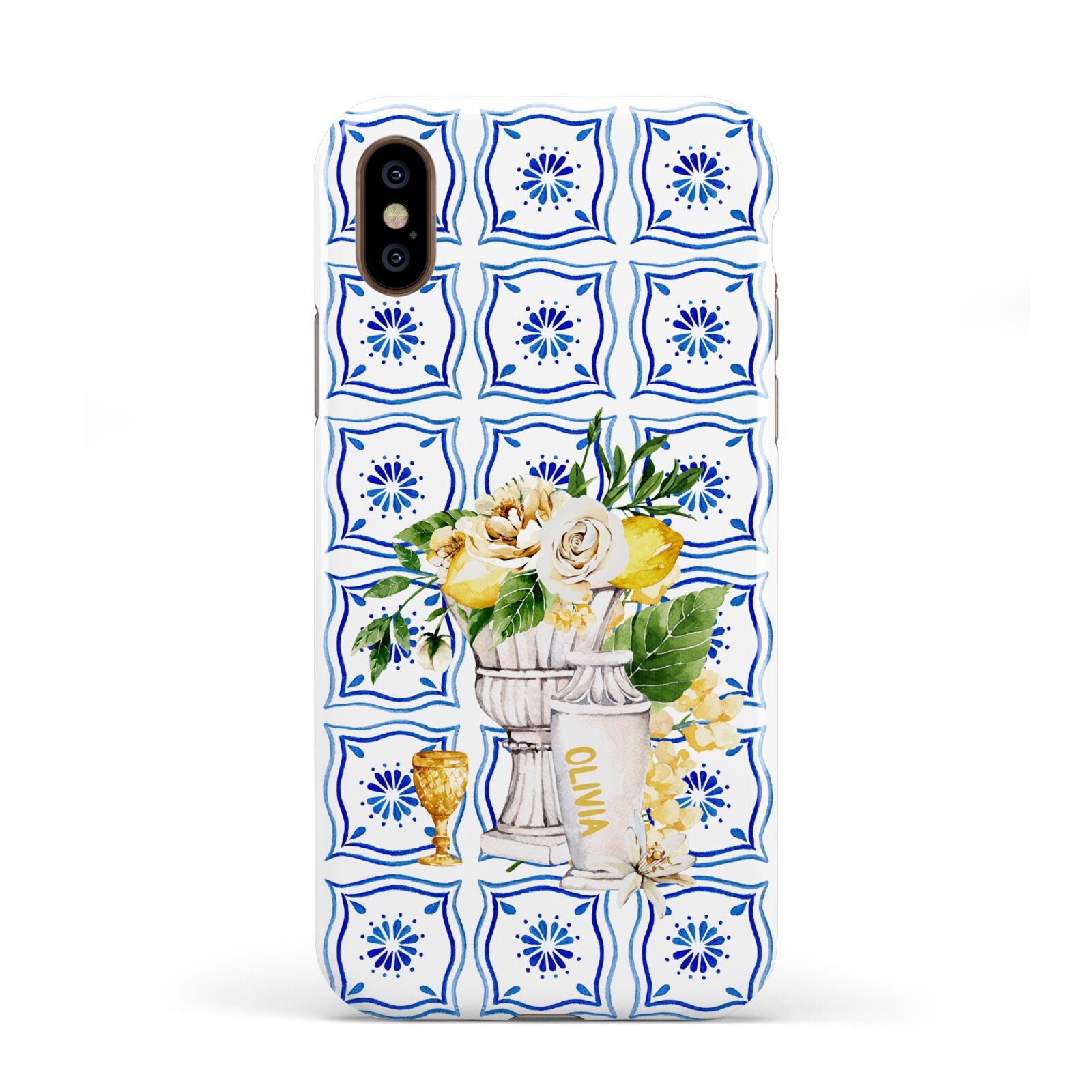 Personalised Greek Tiles Apple iPhone XS 3D Tough