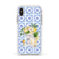 Personalised Greek Tiles Apple iPhone Xs Impact Case White Edge on Gold Phone