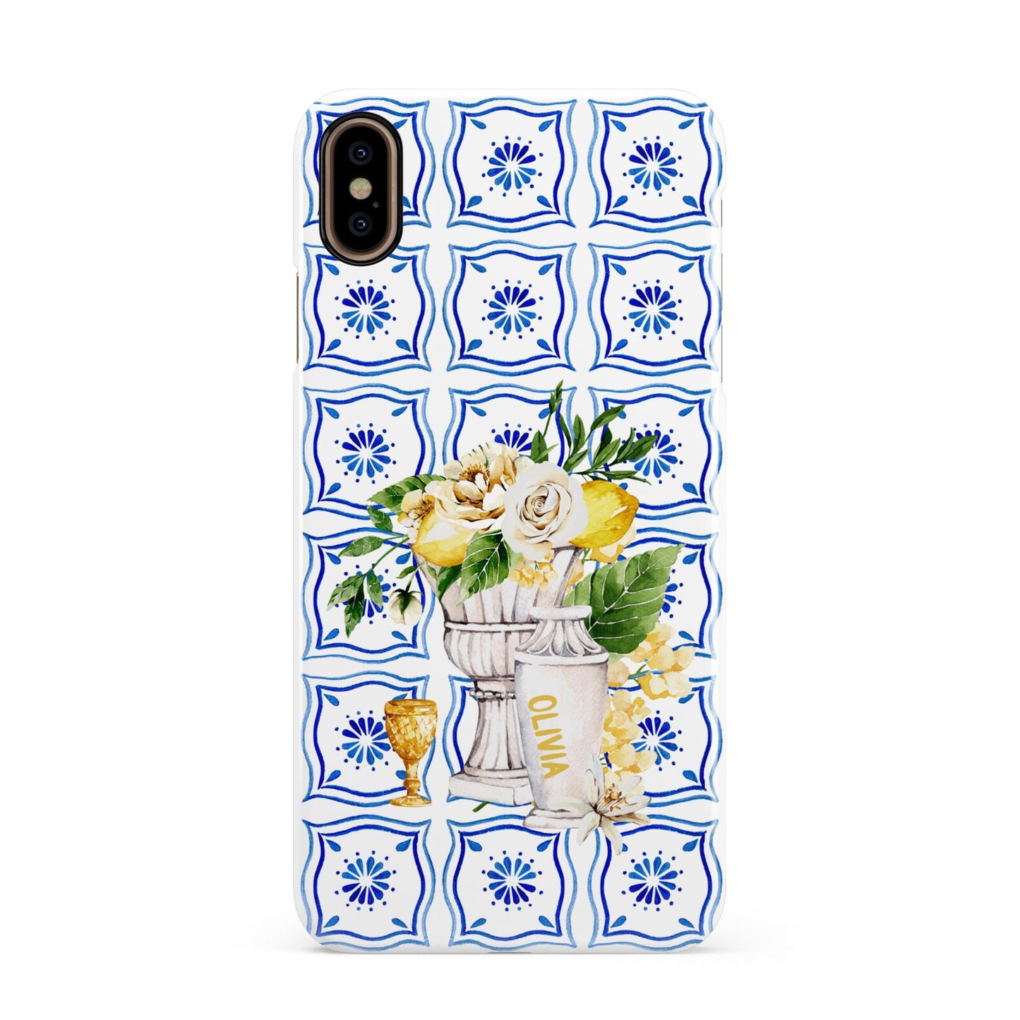 Personalised Greek Tiles Apple iPhone Xs Max 3D Snap Case
