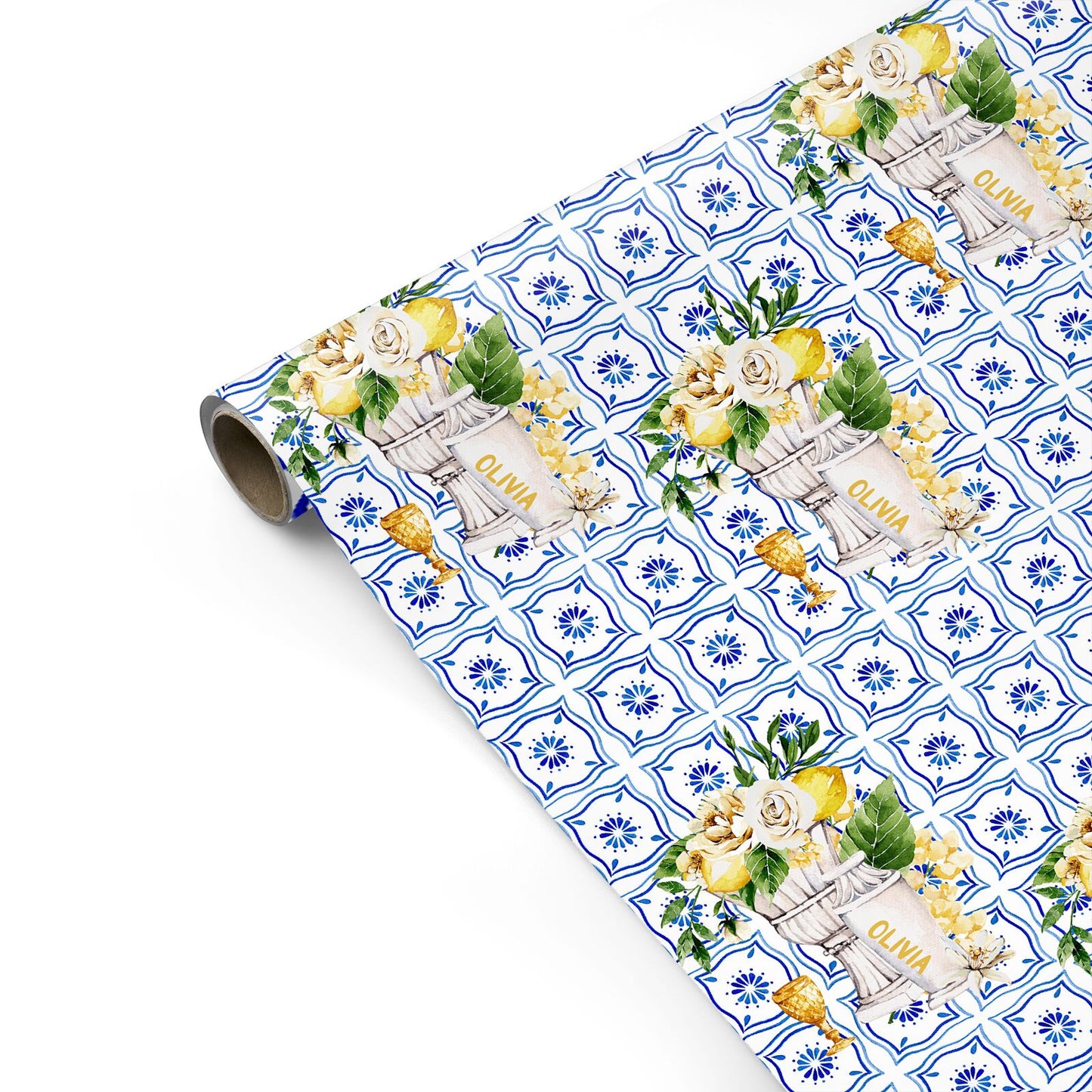 Personalised Greek Tiles Personalised Gift Wrap