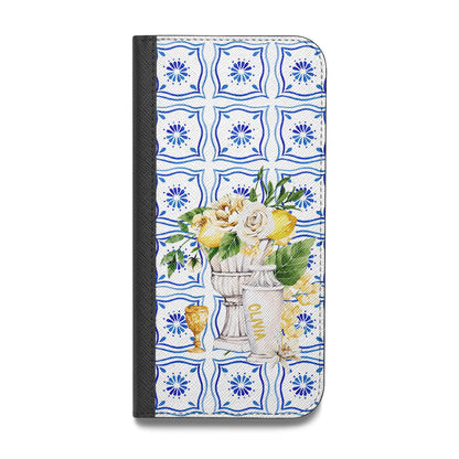 Personalised Greek Tiles Vegan Leather Flip Samsung Case