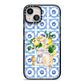 Personalised Greek Tiles iPhone 13 Black Impact Case on Silver phone