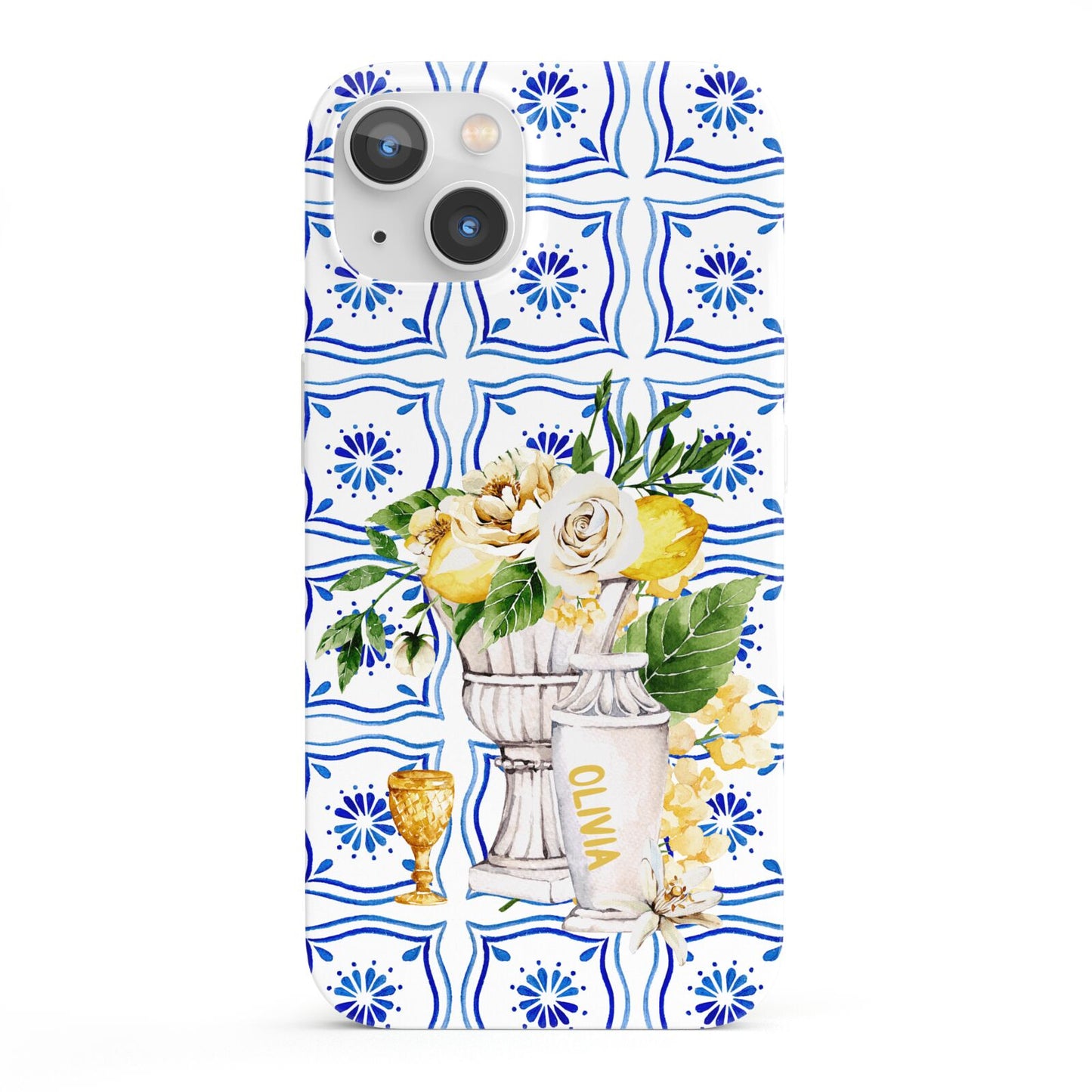 Personalised Greek Tiles iPhone 13 Full Wrap 3D Snap Case