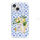 Personalised Greek Tiles iPhone 13 Mini Clear Bumper Case