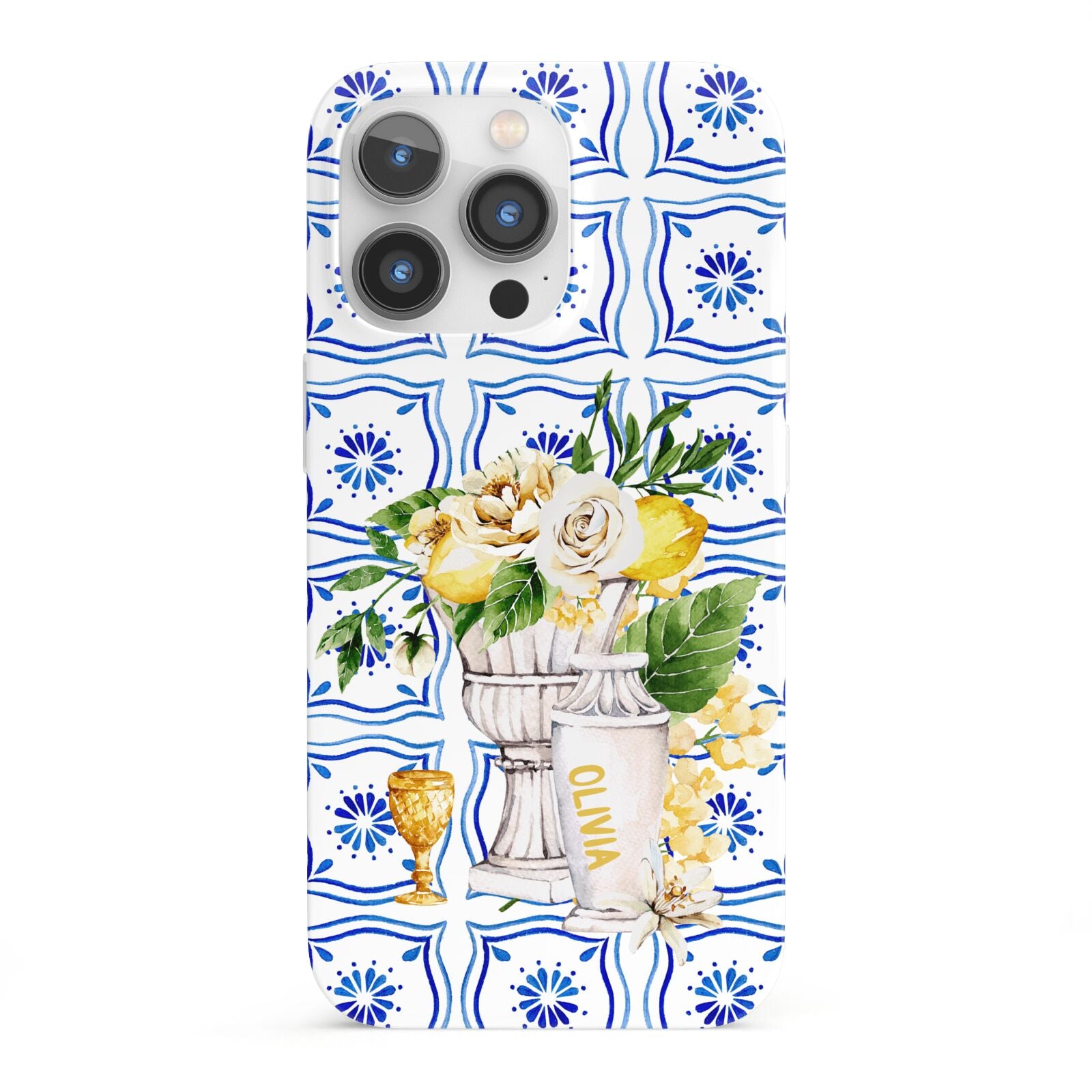 Personalised Greek Tiles iPhone 13 Pro Full Wrap 3D Snap Case